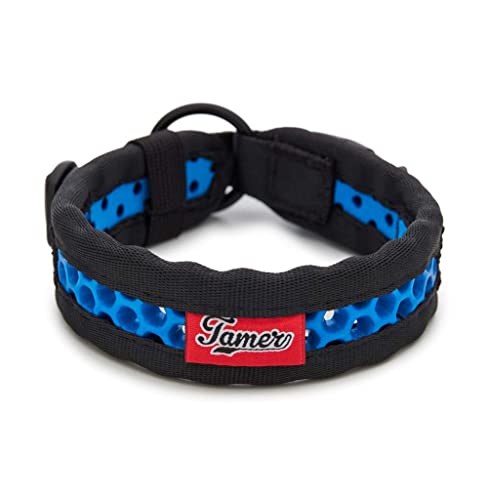 TAMER Softy Halsband | Breite 2,8cm | Umfang 25-31cm | schwarz/blau von TAMER