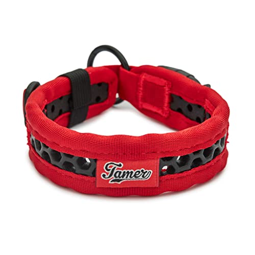 TAMER Softy Halsband | Breite 2,8cm | Umfang 30-36cm | rot/schwarz von TAMER