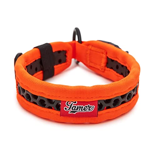 TAMER Softy Halsband | Breite 2,8cm | Umfang 35-41cm | orange/schwarz von TAMER