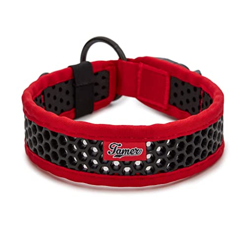 TAMER Softy Halsband | Breite 4,3cm | Umfang 40-46cm | rot/schwarz von TAMER