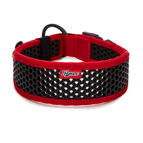 TAMER Softy Halsband | Breite 6,3cm | Umfang 50-56cm | rot/schwarz von TAMER