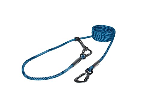 TAMER Hundeleine | EASY-LONG Twist | Ø9mm - 2,5m - blau mit schwarzem Swirl von TAMER