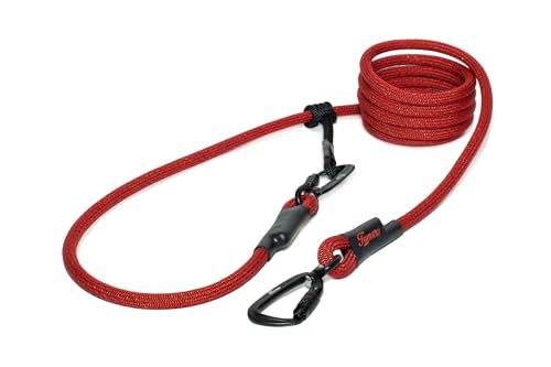 TAMER Hundeleine | EASY-LONG Twist | Ø11mm - 2,5m - rot mit dunkelgrünen Flecken von TAMER