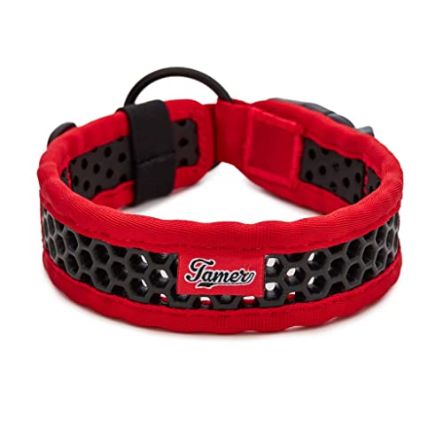 TAMER Softy Halsband | Breite 3,8cm | Umfang 40-46cm | rot/schwarz von TAMER