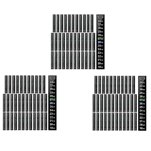 TAMOSH 108 Stück Digitaler Temperatur Aufkleber Selbst Klebendes Thermometer Streifen Fermenter Selbst Klebendes Kristall Streifen Aquarium Thermometer von TAMOSH