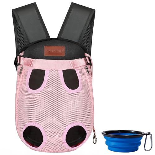 TAMUADE Haustier-Rucksack-Tragetasche für kleine Hunde, leicht anzubringen, Hunderucksack, verstellbare Brusttrage, 2,3–3,6 kg, Rosa, M von TAMUADE