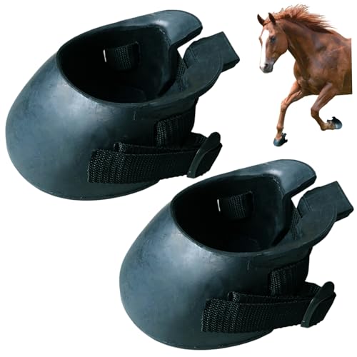 TANGPINGMAO 1 Paar Hufstiefel für Pferde Gummi -Schutzstiefel Stabiler Hufstiefel tragbare Dicke Hufstiefel für Wundbehandlung und Laminitis -Behandlung, L -Vorräte für Haustiere von TANGPINGMAO