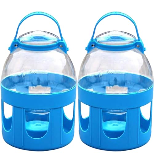 TANGPINGMAO 2pcs shileet Wasserspender für Käfig 2L Konstante Vogelwasserspender mit rotierender Schnalle leicht zu tragen Vogelkäfigzubehör Haustier Vorräte von TANGPINGMAO