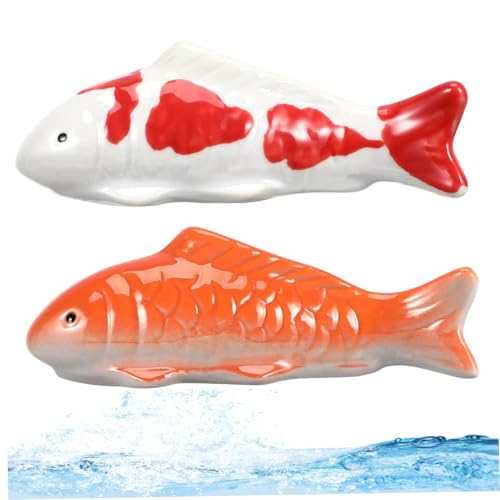 TANGPINGMAO Koi Fish Dekor Keramik Cartoon süßes schwimmendes Fisch sicher für Fische schwebbar 3,9 x 1,4x1.6 in künstlichem Fisch Aquarium Dekor für Desktop, Teich, Tank, Haustierbedarf von TANGPINGMAO