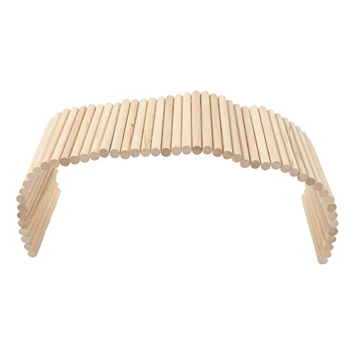 TANIQIACA Brücke zum Verstecken von Haustieren, biegsamer Klettertunnel aus Holz für kleine Haustiere, sicheres Spielspielzeug für Kaninchen, Meerschweinchen, Hamster, echtes (15 * 50CM) von TANIQIACA