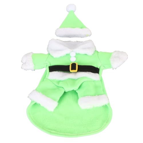 Haustier-Weihnachtsmann-Kostüm, weiches Flanell-Plüschmaterial, bequemer Warmer Cosplay-Anzug mit Mütze, ideal für Urlaubsfotopartys und Outdoor-Aktivitäten (L) von TANIQIACA