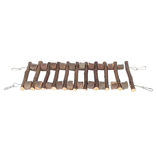 TANIQIACA Haustier-Kletterleiter, stabile Holzbrücke für Chinchilla-Hamster, umweltfreundliches Holzmaterial, faltbares Design mit Weichstahldraht, echtes Kauspielzeug gegen Zähneknirschen, (40CM) von TANIQIACA