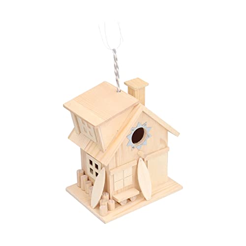 Vogelhaus aus Holz, Hängendes Vogelhaus, Dekoratives Nistkasten-Vogelhaus Für Die Gartenterrasse Im Freien, Hängendes Vogelnest Im Ländlichen Stil, Robust Und Langlebig, 7,5 X 6,3 X 4,7 Zoll von TANIQIACA