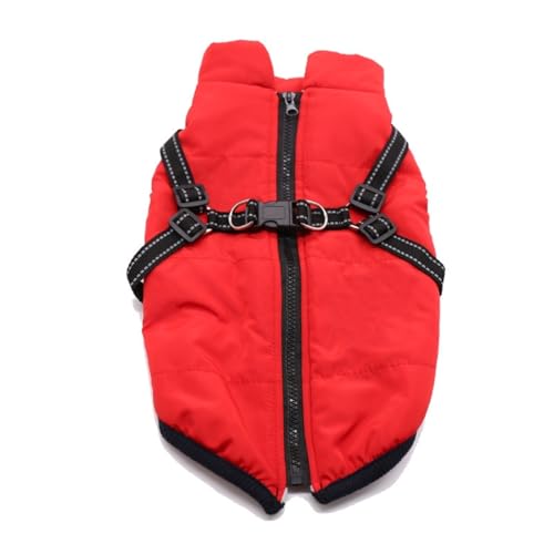 TAOXUNLOVE Hunde-Wintermantel, 3 in 1 Winterjacke, Hundejacke für kleine mittelgroße und große Hunde, Haustier Outdoorjacke, wasserdicht, winddicht, Hunde-Schneejacke mit Reißverschluss (Rot, L) von TAOXUNLOVE