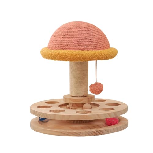 Solid Wood Carousel cat Toys, sisal Claw Grinding, cat Scratching Board, pet Supplies S von TAOYNJ