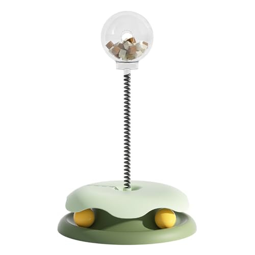 TAOYNJ Cat Teaser Toys, cat Carousel with Spring Leaky Food Ball, cat Toys Green von TAOYNJ