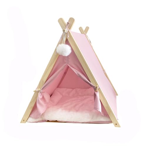 Tragbares Camping-Katzenhaus, halbgeschlossener Katzenzwinger, Haustierzelt Pink von TAOYNJ