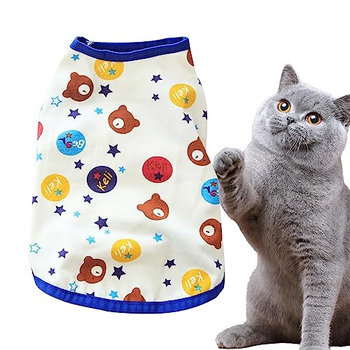 TARAKO Katzen-Sommerweste, Katzenweste, Haustierkleidung - Sommer-Haustierkleidung,Atmungsaktive ärmellose Weste für Hunde, leichtes, dehnbares T-Shirt für kleine und mittelgroße Haustiere, Katzen von TARAKO