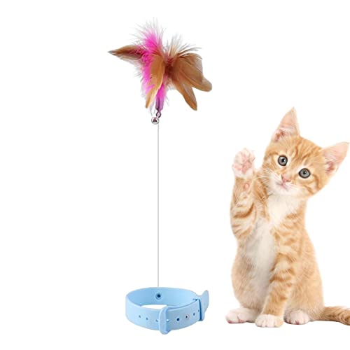 TARAKO Lustiger Katzenstab, Haustier-Teaser-Spielzeug mit Silikonhalsband, einfach zu bedienen, interaktives Haustierspielzeug für Indoor-Katzen zum Spielen von Übungen von TARAKO