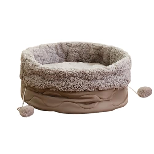 TARAKO Welpenbettmatte | Plüsch faltbares Nestbett | Katzenzubehör mit Pompons, Haustierbettwäsche für Hamster, Meerschweinchen, Kaninchen, Welpen, Chinchillas von TARAKO