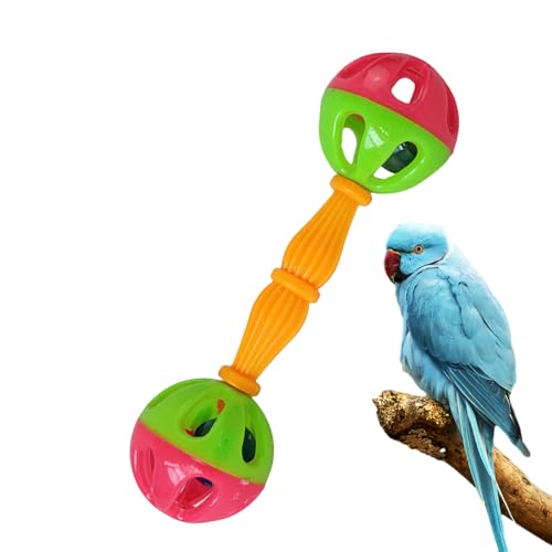 Vogelspielzeug für Papageien, Kauen, Futterglocke – bequeme Sitzstange, Papageienspielzeug, bunte Rassel, Vögel, Papageienkäfig, Beißspielzeug für Sittiche, Sittiche, Nymphensittiche, Mynah Tarako von TARAKO