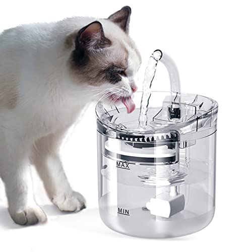 Katzen Wasser Brunnen, Hunde Wassersp Ender, Katzen Wassers Ch üssel Spender, 2L Super Leise Automatische Haustier-Trinkbrunnen 2 Wasser Modi für Katzen, Hunde, Mehrere Haustiere von TARSHYRY