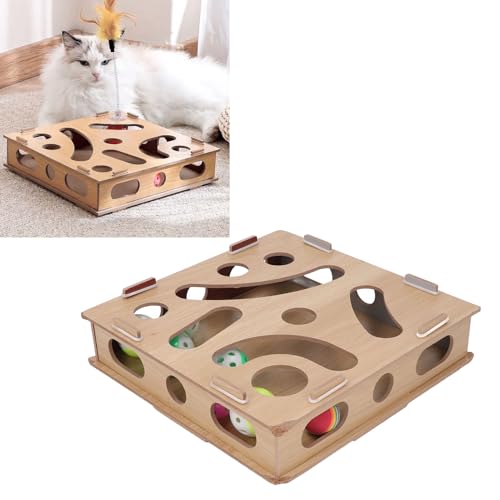 TARSHYRY Katzen -Puzzle -Spielzeug -Labyrinth -Box, Interaktives Katzenspielzeug für Mentale und Körperliche Bewegung mit Ball, Katzenlabyrinthspielzeug für Innenkatzen von TARSHYRY