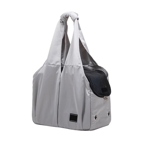 Transportbox für Haustiere, Atmungsaktives, Leichtes Design, 4 Taschen Zum Einkaufen und Reisen, Pfirsichfarbener Samtstoff, 39 X 20 X 60 cm (Grey) von TARSHYRY