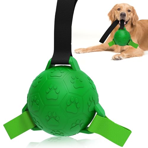 TASDISE Natural Interactive Rubber Dog Balls, Kauen Nylongewebe Bälle, Durable Solid Interactive Dog Ball Spielzeug, für Hunde verwenden Indoor & Outdoor von TASDISE