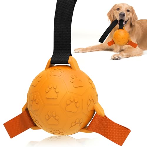 TASDISE Natural Interactive Rubber Dog Balls, Kauen Nylongewebe Bälle, Durable Solid Interactive Dog Ball Spielzeug, für Hunde verwenden Indoor & Outdoor von TASDISE