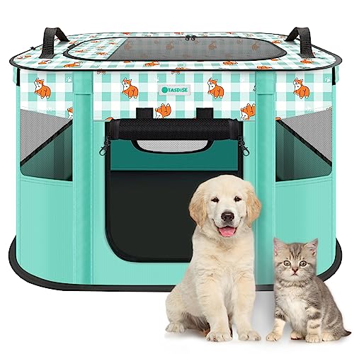 Tasdise tragbarer Hundetallpen Pet Playpen Cat Playpen tragbares Hundetpene Welpe Hundepene Katze Hunde Cage Haustier Übung Zelt für Indoor -Outdoor -Reisebereich Camping von TASDISE