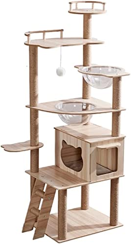 Katzenturm mit Schüssel Katzenbaumkorb Spielzeugbett Hängematte Haus Home Rampe Outdoor Nest Supplies Pet von TATSEN