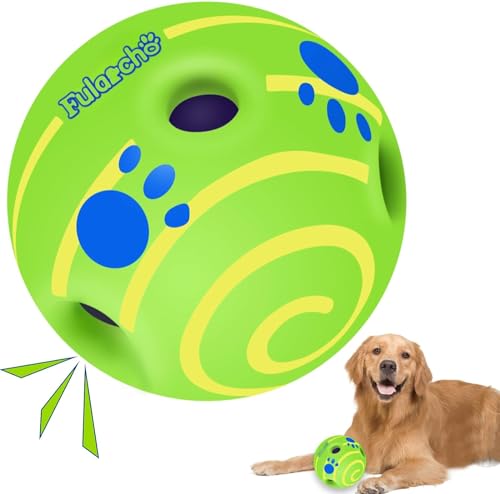 TAUCHGOE Interaktiver Hundeball, großes Hundeballspielzeug, interaktives Hundespielzeug für kleine/mittelgroße/große Hunde, Hüteball für Hunde mit lustigen Kicherngeräuschen beim Rollen oder von TAUCHGOE