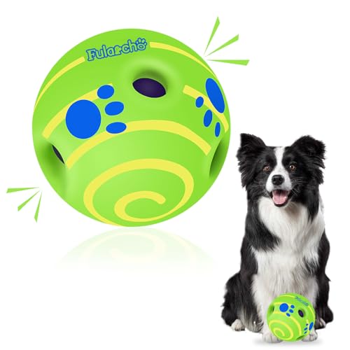 TAUCHGOE Wackelball für Hunde, interaktives Hundespielzeug für Langeweile, langlebiger Wackelball, lustige Kicher-Geräusche, Wackelball, aktiver Rollball für große Hunde, 13 cm von TAUCHGOE
