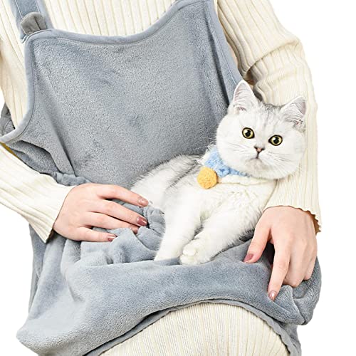 TAYSTE Tragegurt für Katzen,Haustier-Trageschürze aus Arktis-Fleece Cozy Cat Sling | Freihändige Schultertrage, weiche, atmungsaktive Haustierschürze für drinnen und draußen von TAYSTE