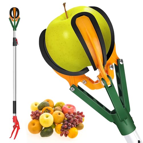 TAZZOR Obstpflücker Apfelpflücker, Obstpflücker mit Teleskopstiel, Apfelpflücker 1m-1.5m verstellbare Pflückerstange Pflückhilfe Kirschenpflücker für Outdoor-Pick-Up-Werkzeuge von TAZZOR