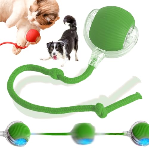 Intelligenter Automatischer Rollball für Haustiere, 2025 Neu Interaktives Hundespielzeug, Hundespielzeug Ball Hundeball Elektrisch, Smart Automatisch Rollender Ball für Katzen und Hunde (Grün) von TBLMPNE