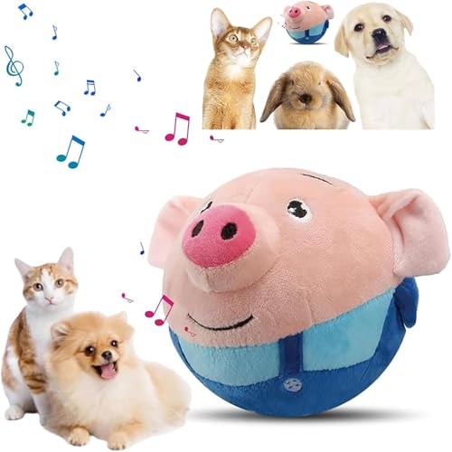 Interaktives Hundespielzeug, Aktives Bewegliches Haustier Plüschtier, Sprechendes Tier Plüschtier, Wiederaufladbare Interaktive Waschbare Cartoon Schwein Plüsch Sound Elektronisches (Blaues Schwein) von TBLMPNE