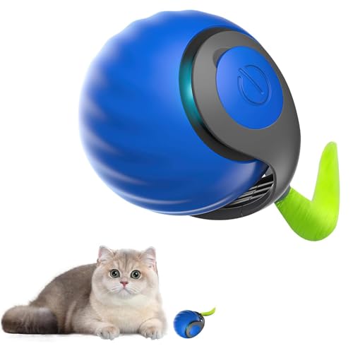 TBLMPNE Speedy Tail 2.0, Speedy Tail Katzenspielzeug, automatisch beweglicher Katzenspielzeugball mit Schwanz, intelligenter interaktiver Katzenspielzeugball, zwei Geschwindigkeitseinstellungen, von TBLMPNE