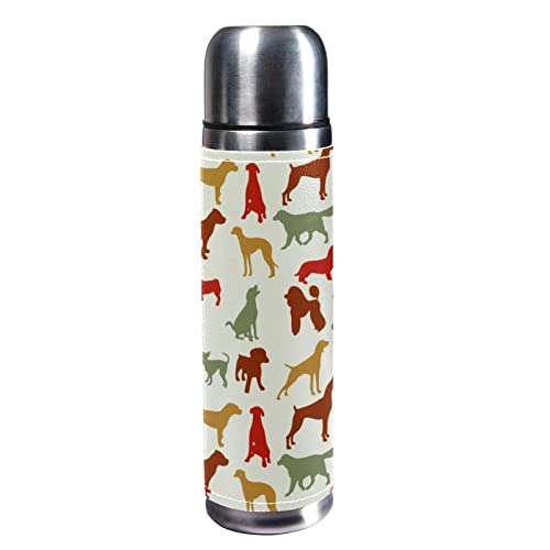 Isolierte Wasserflasche Edelstahl-Wasserflaschen Metall-Wasserflasche,Haustier Tier Hunde von TBOUOBT