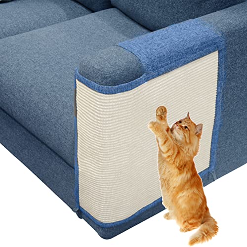 Katzen-Sofaschutz mit natürlichem Sisal zum Schutz von Möbeln, Couch, Stuhl, Sofa, Katze, Haustier, Geschenk (dunkelblau, linke Hand) von TCooSo