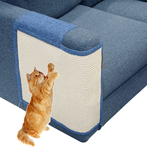 Katzen-Sofaschutz mit natürlichem Sisal zum Schutz von Möbeln, Couch, Stuhl, Sofa, Katze, Haustier, Geschenk (dunkelblau, rechte Hand) von TCooSo