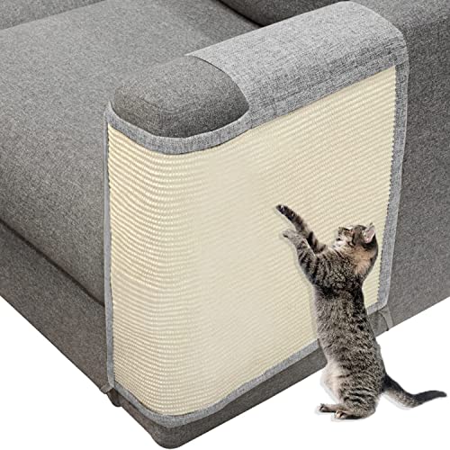 Katzenkratzcouch Sofaschoner mit Natursisal zum Schutz von Möbeln Couch Stuhl Sofa Hellgrau von TCooSo