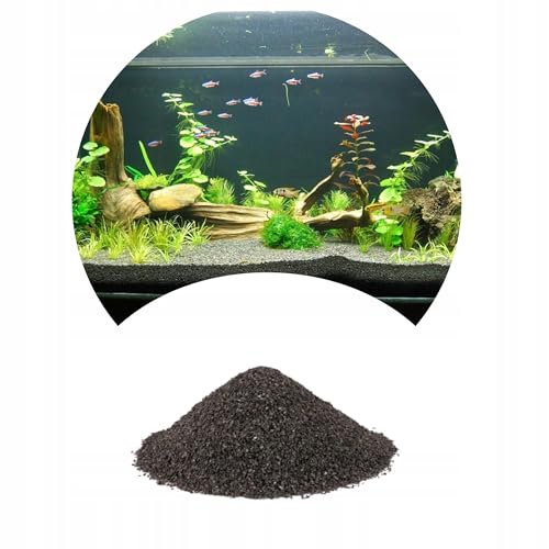 TD STONES Feiner Schwarzer Aquariensand – 0,5-1mm Körnung – Weicher Bodengrund für Süß- & Meerwasseraquarien, Schonend für Empfindliche Fische, Stabilisiert Ökosystem & Fördert Pflanzenwachstum – 2kg von TD STONES