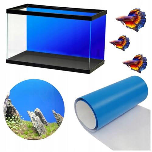 TD STONES Hintergrunddekor Aquarium Rückwand Blau 150x50 cm – selbstklebende Folie, wasserfest und langlebig – hochwertige Aquarium Rückwand für Süßwasser- & Meerwasseraquarien von TD STONES