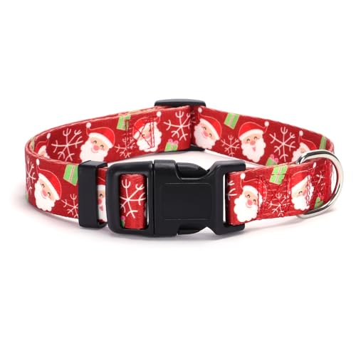 TDTOK Niedliches rotes Weihnachtsmann-Hundehalsband für kleine, mittelgroße und große Hunde, verstellbar, weich, Weihnachtsmann, Weihnachts-Hundehalsband, Urlaub, Haustier-Hundehalsband für Mädchen, von TDTOK