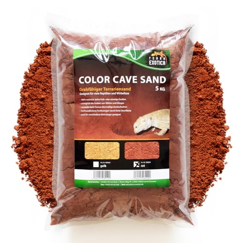 TE Terrarium Sand Color Cave Sand rot in 5, 10 und 25 Kg - natürlicher, grabfähiger Sand zum Bauen von Höhlen und Verstecken - für Reptilien, Wirbellose & versch. Kleinsäuger (5 Kg) von Terra Exotica