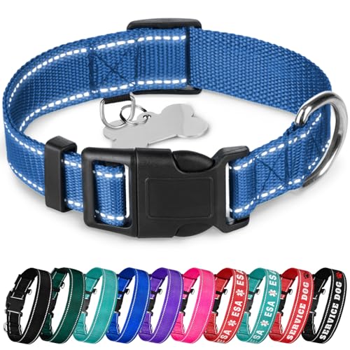 TECEUM Hundehalsband Marineblau - Halsband für alle Rassen und Größen von Katzen und Hunden - M von TECEUM