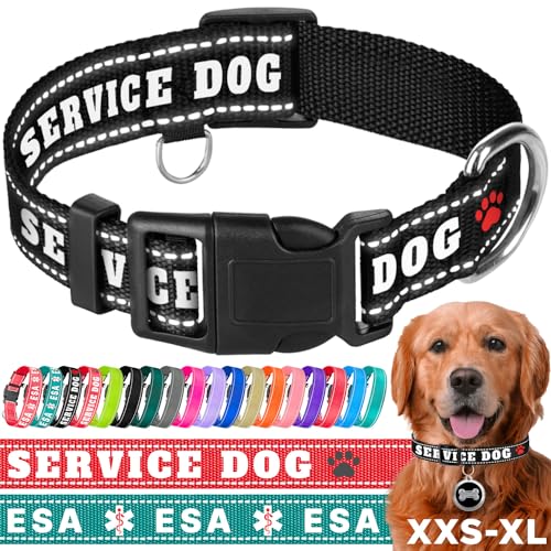 TECEUM Hundehalsband Schwarz - Diensthund - Halsband für alle Rassen und Größen von Katzen und Hunden - L von TECEUM