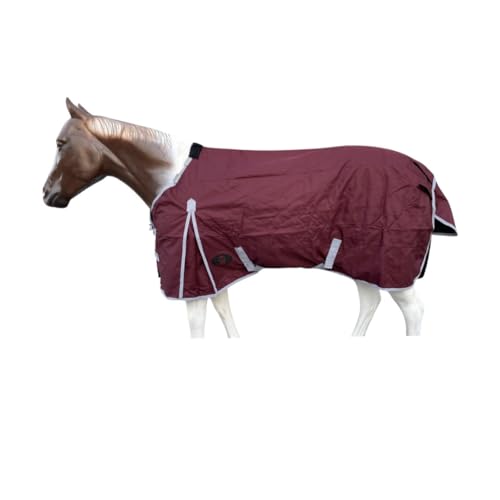 Tech Equestrian 1200 Denier Pferde-Regendecke | Pferdedecke | Pferde-Regendecke (wasserdicht und atmungsaktiv) (kastanienbraun_mit_grau_besatz, 72) von TECH EQUESTRIAN